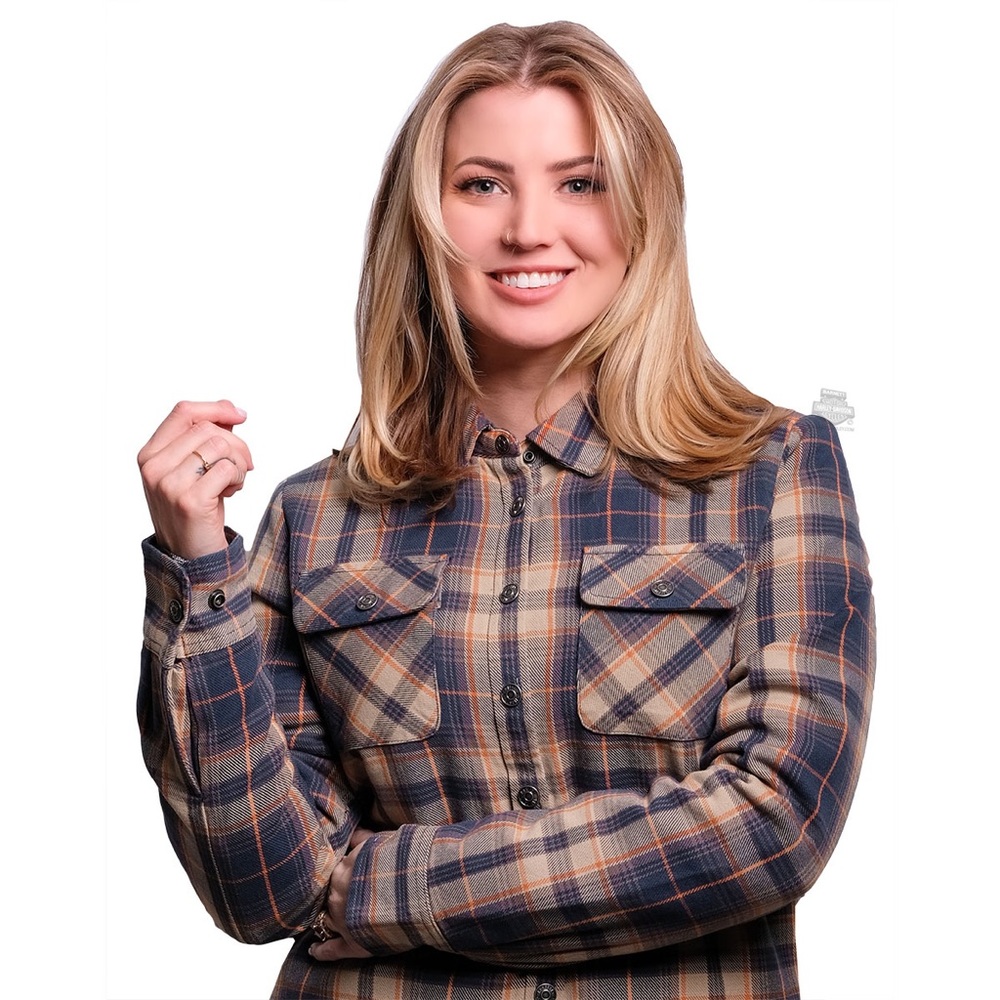 Harely-Davidson Women's Quilted Lining Plaid Shirt Jacket